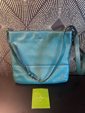 kate spade Teal Pebbled Leather Crossbody Bag